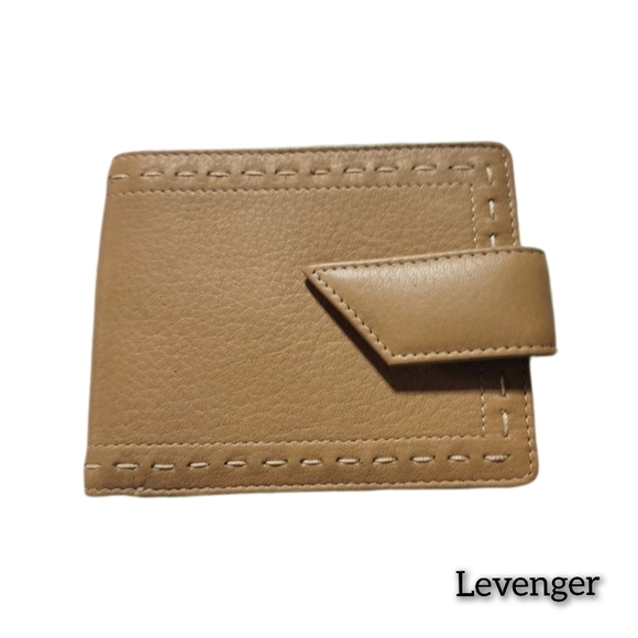 Levenger Other - Levenger - Genuine Leather Bifold Wallet with Zippered Pocket for Change
